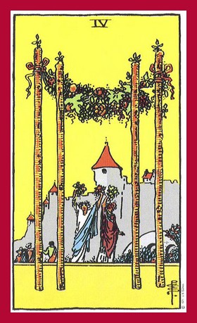 The Four of Wands Tarot Card